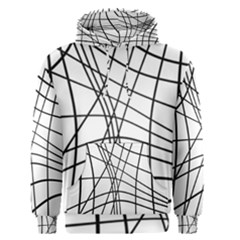 Black And White Decorative Lines Men s Pullover Hoodie by Valentinaart