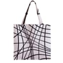 Black and white decorative lines Zipper Grocery Tote Bag View2