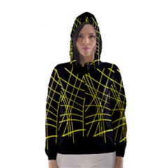 Yellow Abstraction Hooded Wind Breaker (women) by Valentinaart