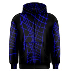 Neon Blue Abstraction Men s Zipper Hoodie by Valentinaart