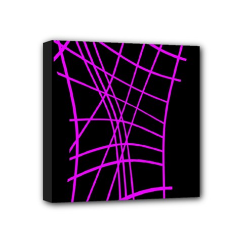 Neon Purple Abstraction Mini Canvas 4  X 4  by Valentinaart