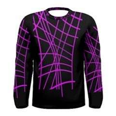 Neon Purple Abstraction Men s Long Sleeve Tee by Valentinaart