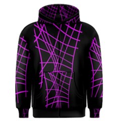 Neon Purple Abstraction Men s Zipper Hoodie by Valentinaart