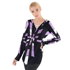 Purple Abstraction Women s Tie Up Tee