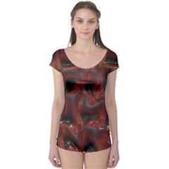 Red Grey 3d Design                                                                                    Boyleg Leotard (ladies) by LalyLauraFLM