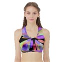 Colorful abstract flower Sports Bra with Border View1