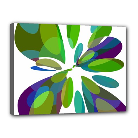 Green Abstract Flower Canvas 16  X 12  by Valentinaart