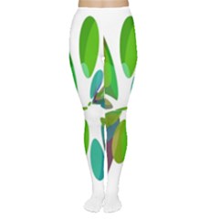 Green Abstract Flower Women s Tights by Valentinaart