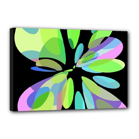 Green Abstract Flower Canvas 18  X 12  by Valentinaart