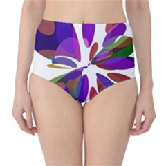 Colorful Abstract Flower High-waist Bikini Bottoms by Valentinaart