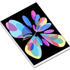 Blue abstract flower Large Memo Pads