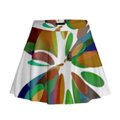 Colorful Abstract Flower Mini Flare Skirt by Valentinaart