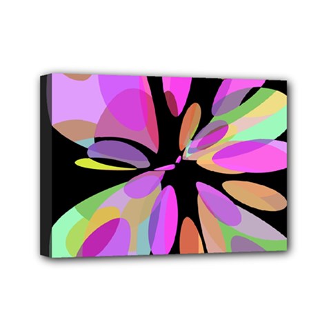 Pink Abstract Flower Mini Canvas 7  X 5  by Valentinaart