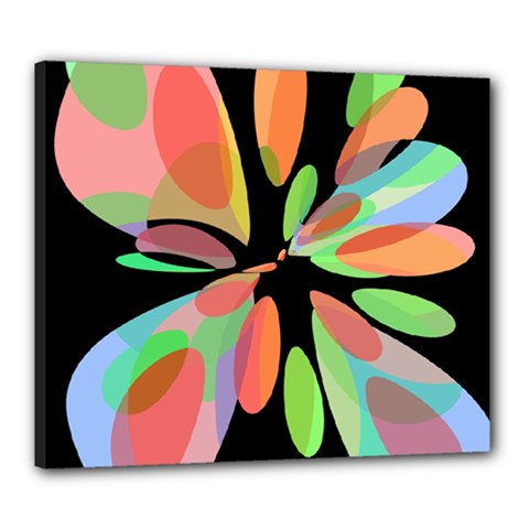 Colorful Abstract Flower Canvas 24  X 20  by Valentinaart