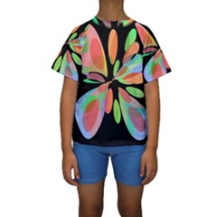 Colorful Abstract Flower Kid s Short Sleeve Swimwear by Valentinaart