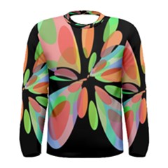 Colorful Abstract Flower Men s Long Sleeve Tee by Valentinaart