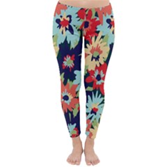 Alexa Floral Winter Leggings  by LisaGuenDesign