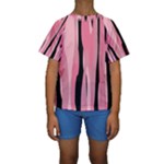 Black and pink Camo abstract Kid s Short Sleeve Swimwear