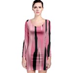 Black and pink Camo abstract Long Sleeve Bodycon Dress