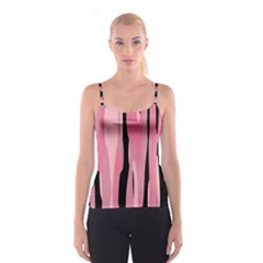 Black And Pink Camo Abstract Spaghetti Strap Top