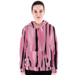 Black and pink Camo abstract Women s Zipper Hoodie