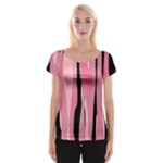 Black and pink Camo abstract Women s Cap Sleeve Top