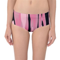 Black And Pink Camo Abstract Mid-waist Bikini Bottoms by TRENDYcouture