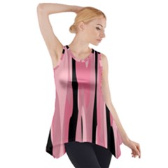 Black And Pink Camo Abstract Side Drop Tank Tunic by TRENDYcouture