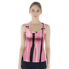 Black And Pink Camo Abstract Racer Back Sports Top by TRENDYcouture