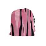 Black and pink camo abstract Drawstring Pouches (Large) 