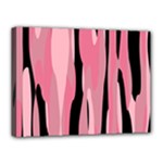 Black and pink camo abstract Canvas 16  x 12 