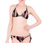 Pink and Black Camouflage Abstract Bikini Set