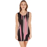 Pink and Black Camouflage Abstract Sleeveless Bodycon Dress