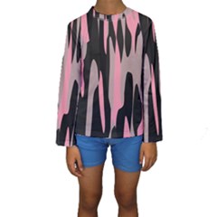 Pink And Black Camouflage Abstract Kid s Long Sleeve Swimwear by TRENDYcouture