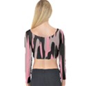 Pink and Black Camouflage Abstract Long Sleeve Crop Top View2