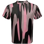 Pink and Black Camouflage Abstract Men s Cotton Tee
