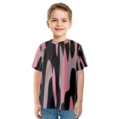 Pink And Black Camouflage Abstract Kid s Sport Mesh Tee