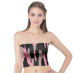 Pink And Black Camouflage Abstract Tube Top by TRENDYcouture