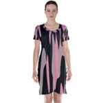 Pink and Black Camouflage Abstract Short Sleeve Nightdress