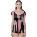 Pink and Black Camouflage Abstract Boyleg Leotard 