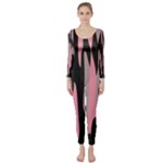Pink and Black Camouflage Abstract Long Sleeve Catsuit