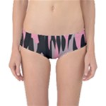 Pink and Black Camouflage Abstract Classic Bikini Bottoms