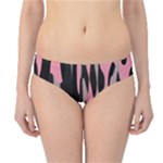 Pink and Black Camouflage Abstract Hipster Bikini Bottoms