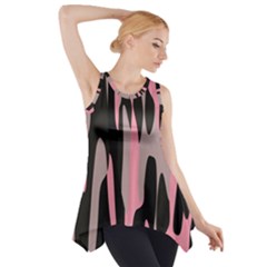 Pink And Black Camouflage Abstract Side Drop Tank Tunic by TRENDYcouture