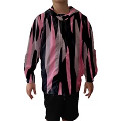 Pink And Black Camouflage Abstract Hooded Wind Breaker (kids) by TRENDYcouture