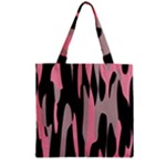 Pink and Black Camouflage abstract Zipper Grocery Tote Bag