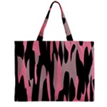 Pink and Black Camouflage abstract Zipper Mini Tote Bag