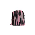 Pink and Black Camouflage abstract Drawstring Pouches (XS) 