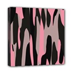 Pink and Black Camouflage 2 Mini Canvas 8  x 8 