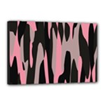 Pink and Black Camouflage 2 Canvas 18  x 12 